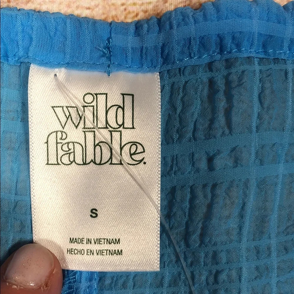 wild fable Blue Sheer Ruffle Swim Coverup‎ Shorts